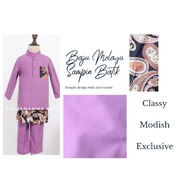 Baju Melayu Sampin Batik Raya Baju Melayu Budak Anak Sampin Batik Purple Ungu Classy Modish Exclusiv