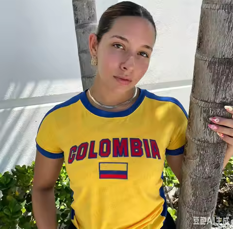 Colombia Y2k Football Jersey O-Neck Fashionable Streetwear Short Sleeved Tee Versatile Casual Top Su