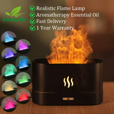 Kinscoter Aroma Diffuser Air Humidifier Ultrasonic Cool Mist Maker Fogger Led Essential Oil Flame La