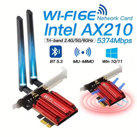 5374Mbps WiFi 6E AX210 Bluetooth 5.3 Tri Band 2.4G/5G/6Ghz AX210NGW 802.11AX PCIe Wireless Network C