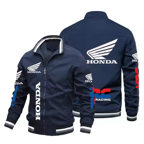 Honda Motorcycle Jacket 2025 new Honda Car Wing HRC Logo Print Men's Jacket Coats Oversized Moto Rac