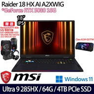 《MSI 微星》Raider 18 HX AI A2XWIG-026TW(18吋UHD+/U9 285HX/64G/4TB SSD/RTX5080)