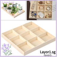 LAYOR1 Storage Wooden Box Gift Plant Pot Stand Jewelry Display Pallet Desktop Organizer