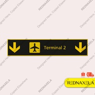Airport Vinyl Sticker Sign Terminal 2 Travel Suitcase Sticker