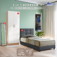 MESRA - 2 Door Wardrobe bedroom set/Almari Baju / Almari Pakaian / almari murah / ikea almari /divan