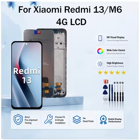 IPS For Xiaomi Redmi 13 LCD 2404ARN45A Display Touch Screen Digitizer Assem For Poco M6 4G LCD 23128