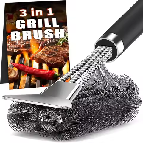 BBQ grill cleaning brush steel wire brush for cleaning BBQ grill and BBQ stove steel brush specializ