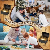 Hanaive 200 Pcs Metal Pirate Coins Set Gold Coins Treasure Chest Spanish Doubloon Fake Tokens for Bo