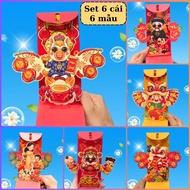 Combo 6 Bao Lì Xì 3D PopUp Cao Cấp Trọn Bộ 6 Mẫu Lì Xì Thiết Kế In Nổi Mẫu Mới Tết 2026 BEYOU DIY