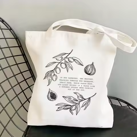 Fashion Shopper Handbags Song of Achilles Custom Environmental Storage Reusable Canvas Women Shoulde