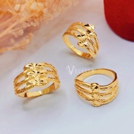 [VJ]Cop916 Ring “Fashionista” Size13-22 Gold 999.9 Gold Plated Ring FH1 <Cincin Fesyen>