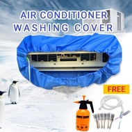 Ready Stock DIY Air Conditioner Cleaner Cover Bag Free Brush Tube 1-1.5HP 2-3HP Aircond Cover Bag Aircond Cleaning Bag