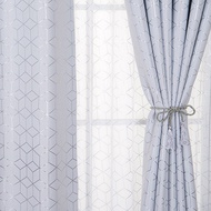 Sortina Langsir Blackout Curtain Sliding Door gold-plated Lattice Curtain Window Grommet Curtain Hook White Curtain