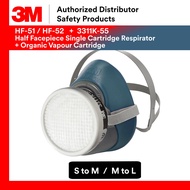 3M HF-51 / 3M HF-52+ 3M 3311K-55 Set Respirator + Organic Vapour Cartridge Pest Control/ Agriculture