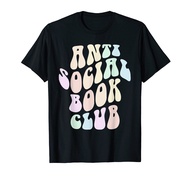 Funny ANTI SOCIAL BOOK CLUB Librarian Retro Introvert Reader T-Shirt