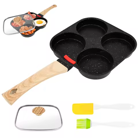 4-Cups Egg Frying Pan Nonstick Pancake Pans Cookware Omelette Pan Skillet Egg Pan for Kitchen Gas St