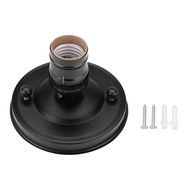 E26/E27 Vintage Industrial Ceiling/Wall Light Base Holder Pendant Bulb Lamp Screw Socket Black