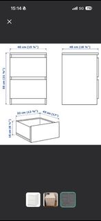 IKEA MALM  Black Bedside 2-Drawer 床頭櫃 黑色