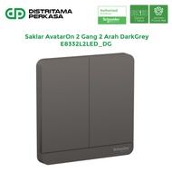 Schneider AvatarOn Hotel Light Switch 2 Gang 2 Way Dark Grey - E8332L2LED_DG_G3