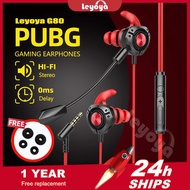 Leyoya G80 Gaming Earphones with Dual Mic Bass Surround Stereo Earpiece with Mic