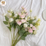 QC 4 Heads Artificial Flowers Bouquet,Eustoma Lisianthus Flowers,Silk Flowers Flower Arrangement Acc