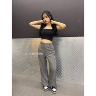 ASOKA Kazue Pants 3109 - Loose Highwaist Pants - Women's Cutbray Pants - Flared List Trousers High W