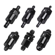 1PCS 1/2" or 3/8" or 5/16" or 6AN/8AN/10AN Billet Inline Fuel Filter 30 Micron Anodized Aluminum Bla