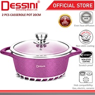 DESSINI ITALY 20CM Casserole Die Cast Aluminium Non Stick Stockpot Bowl Soup Pot Wok Fry Pan Cookwar