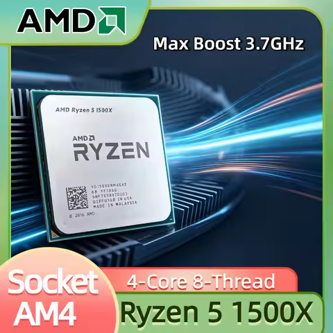 Original AMD Ryzen 5 1500X 4 Core 8 Thread 3.5GHz Base 3.7GHz Boost 14nm AM4 16MB L3 65W Desktop CPU