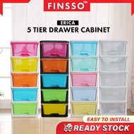 FINSSO : Erica 5 Tier Transparent &amp; Mix Color Plastic Drawer Cabinet Plastic Storage/ Organizer Plastic Cabinet
