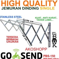 Jemuran Lipat Dinding Stainless PLBOK Single 150 CM