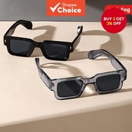 Set of 2 Retro Square Glasses Thick Frame Anti-Fog Lenses Durable PC Material for Travel Daily Use
