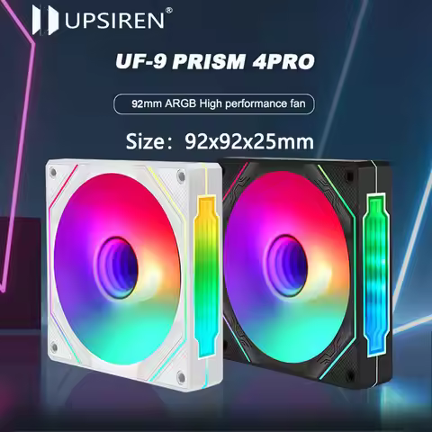 UPSIREN UF-9 PRISM 4 PRO Computer Chassis Fan，92mm ARGB 4 Pin PWM Quiet Cooling Fan 12V Large Air Vo