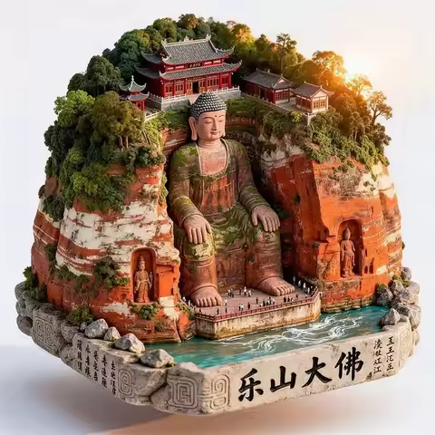 China Travel Souvenirs Leshan Fridge Magnets Metal Alloy Material Beijing Shanghai Yangzhou Guilin K