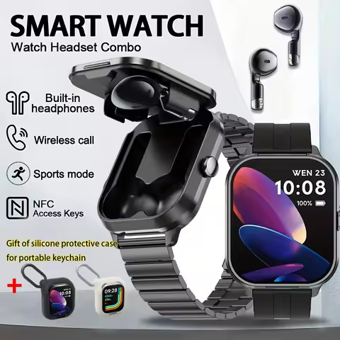 New Smartwatch D8 Pro TWS 2-in-1 Earphones Bluetooth Call NFC Heart Rate and Blood Pressure Health M