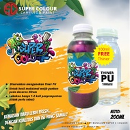 Cat Bunglon200ml/ 100ml tiga warna Merah Biru Ungu SUPER COLOUR Bergaransi GRATIS TINER