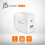 j5create JUP2230F 30W 2-Port Pengecasan pantas / USB Type-C  PD3.0/QC4.0 Mobile Wall Charger for iPh