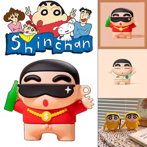 Crayon Shin-chan Silicone Earphone Case for AirPods 1 2 3 Pro Earphone Protective Case with Hook Cre