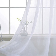 Outdoor Sheer Curtains 4 Panels-Semi Voile Sheer Curtains White for Living Room Gazebo Porch Balcony