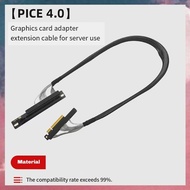 (E B M  Braided Mesh Silver-Plated Wire PCI-E 4.0 X8 Server Graphics Card Extension Cable GPU Adapte