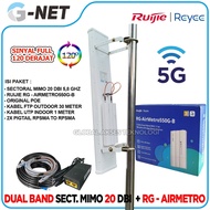 Sector Mimo Gnet dual band 20 dbi plus Ruijie RG-AirMetro 550G-B | Outdoor Wireless Bridge 5GHz | 86