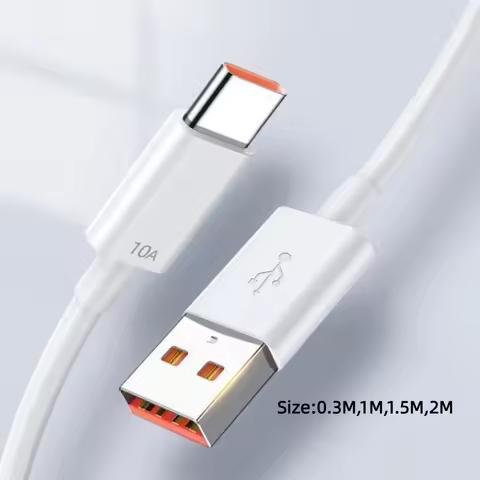 New USB Type C Cable 120W 10A 10A Fast Charging Wire Mobile Phone USB Charging Cable Data Cable Cord