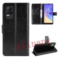 Vivo V21e Case Flip PU Leather Wallet Back Cover Vivo V21e V 21e VivoV21e Phone Casing