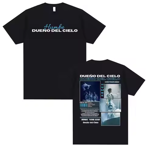 Singer Humbe Dueno Del Cielo Tour 2026 Album T Shirt Men Women Fashion Retro Short Sleeve Summer Ove