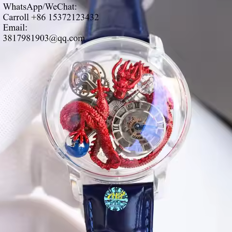 High Quality Jacob And Co Watch Celestial Flywheel Asian Dragon Quartz Wristwatch Limited Edition EP