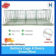 Battery Cage 4 doors Blue  /Chicken cage / Breeding Pen / Kulungan ng manok/ Paitluganng manok / Gam