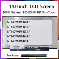 14" HD Laptop LCD Screen NT140WHM-N46 N34 N43 N44 N49 N51 N61 B140XTN07.3 B140XTN07.2 07.6 N140BGA-E