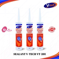 V-TECH VT-201 SEALANT SILICONE SEALANT ADHESIVE GLASS METAL CERAMIC MULTIPURPOSE 270 ML
