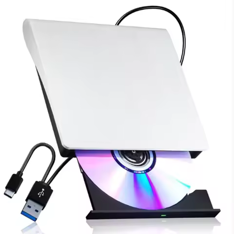 JABS-Reader DVD Player Portable CD DVD RW Drive Burner External USB3.0 Type-C Optical Drives
