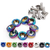 D1 Spec 8 Pcs M6 x 20 Engine Bumpers Fender Washers Bolt Screw Black Fit For Honda Civic EK EP AP DC